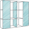 Quadruple sided room divider